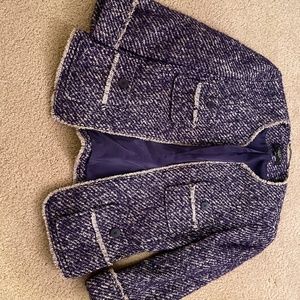 Formal suit jacket, purple with fringe